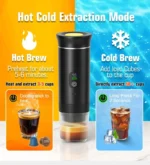 DENOKIN Portable Espresso Coffee Machine With Digital Display 3-in-1 Capsule Coffee Maker for Car & Home Camping Coffee Maker - Image 6