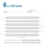 1-6PCS 220V EU Power Plug Under Cabinet Light T5 LED Tube Lamp 50cm Home Lighting Fluorescent Lamp With Push Button Switch - Image 11