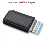 Rfid Aluminum Men Wallet Card Holders Purse Carbon Fiber Men Business Slim Thin Smart Wallet Credit Cardholder Case Note Holder - Image 7
