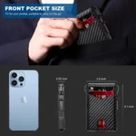 RFID Blocking Mens Wallet | Minimalist Slim Smart Pop-Up Card Holder, Metal Credit Card Wallet with Money Clip for Men - Image 6