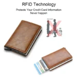 Rfid Aluminum Men Wallet Card Holders Purse Carbon Fiber Men Business Slim Thin Smart Wallet Credit Cardholder Case Note Holder - Image 5